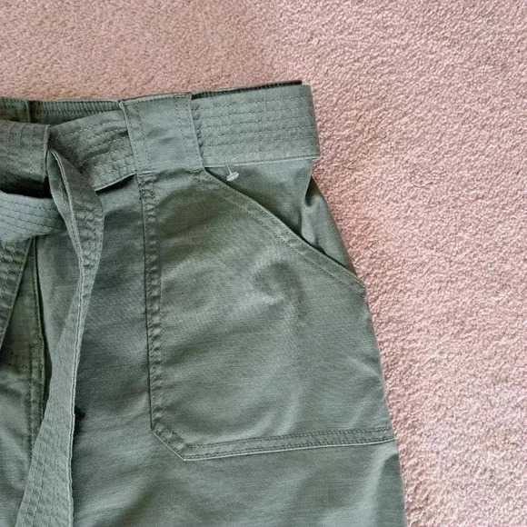 New! Kersh Utility Skirt Green Small Belted Stretch Casual Skirt Canvas NWT - Picture 6 of 10